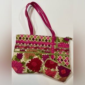 EUC • Vera Bradley “Hello Dahlia” • Tote Bag and Wristlet